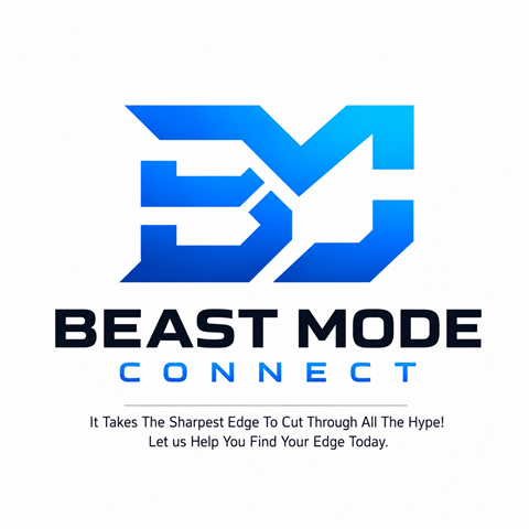 BeastModeConnect blue interlocking BMC mark and wordmark